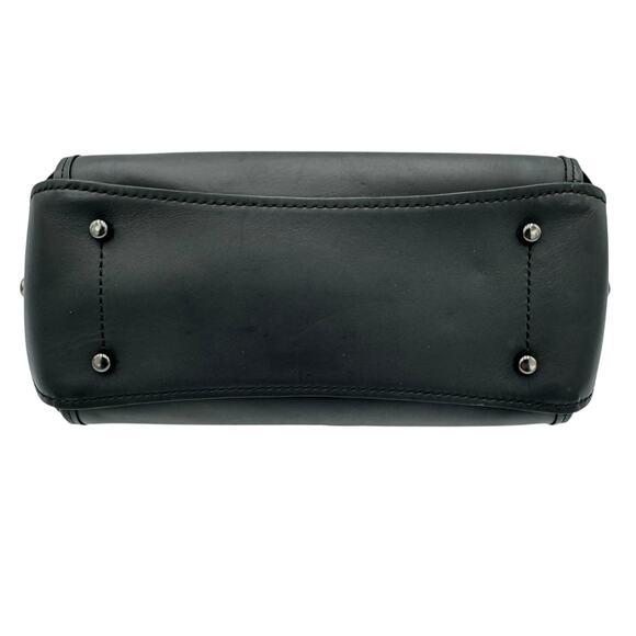 Coach Tea Rose Drifter Turnlock Satchel Floral Appliqué Black Leather 59522 - Picture 8 of 15